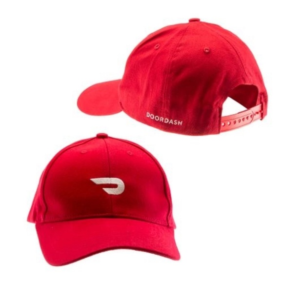 Doordash Red Hat Cap Adjustable Sizes Nwt